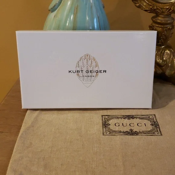 NIB! Kurt Geiger Glitter Striped Keychain / Purse Charm w/ Gold Chain - Picture 5 of 5